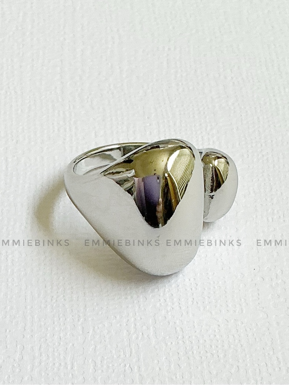 New FP Silver Geometric Melt Post Statement Ring